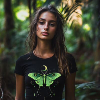 Ladies Slim Fit T-Shirt Luna Moth Thumbnail