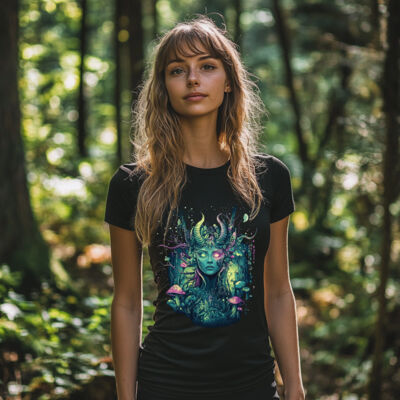 Ladies Slim Fit T-Shirt Mushroom Goddess  Thumbnail